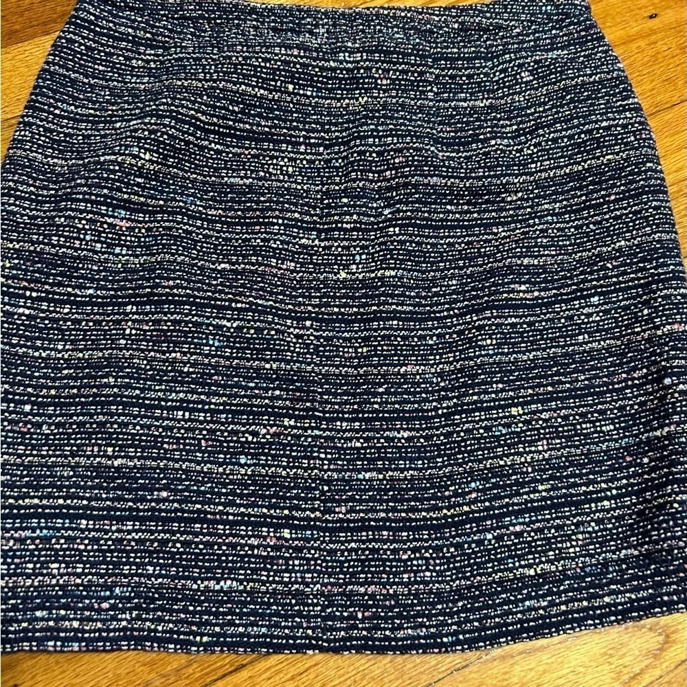 Ann Taylor LOFT Skirt Womens 8 Petite Tweed Mini Lined Faux Front Pockets